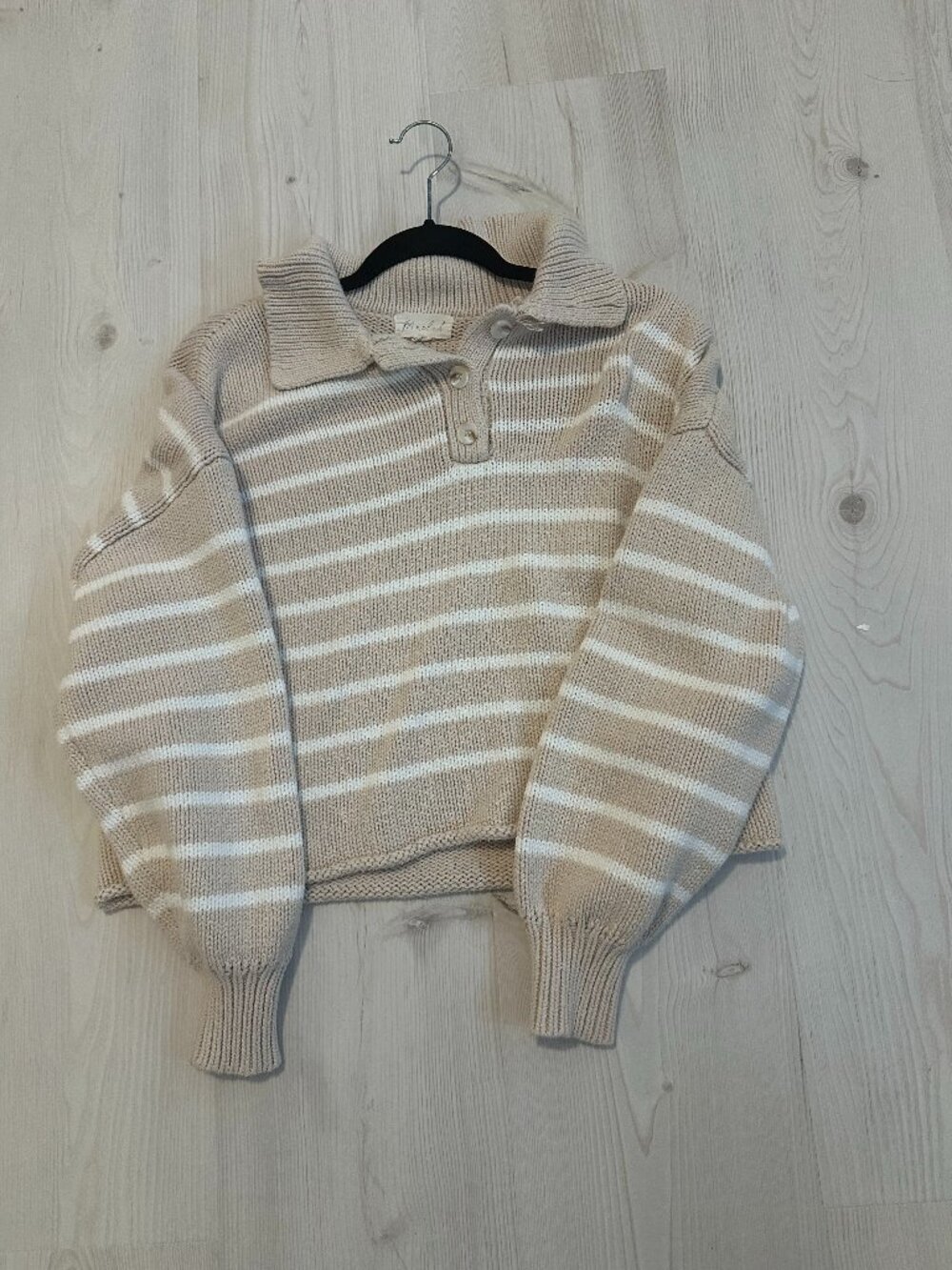 striped brown and beige sweater